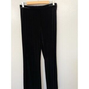 Worth New York Velvet Wide Leg Pants Black Pull On Size Medium